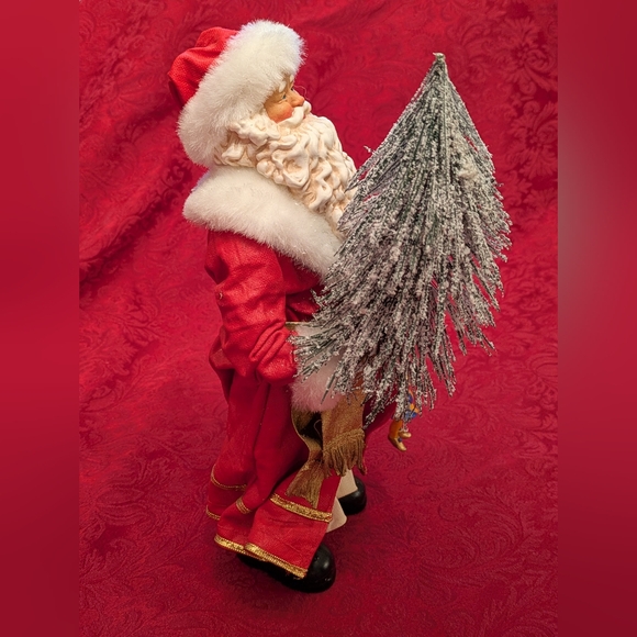 Festive Santa Claus Figurine with Red Outfit and White Accents - Picture 2 of 5